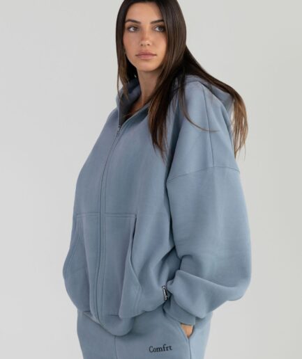 Comfrt Blue Willow Cloud Zip Hoodie