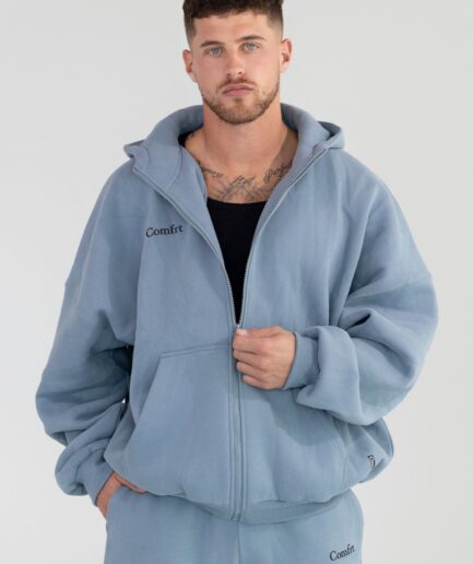 Comfrt Blue Willow Cloud Zip Hoodie